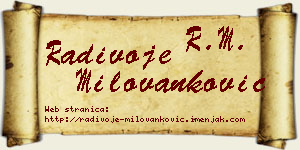 Radivoje Milovanković vizit kartica